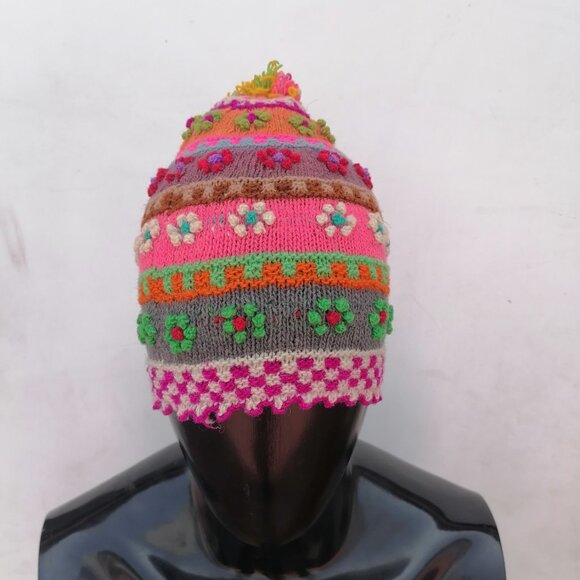 Unisex Chullo Knitted Wool Dyed Natural Plants Warm Winter - Picture 3 of 9